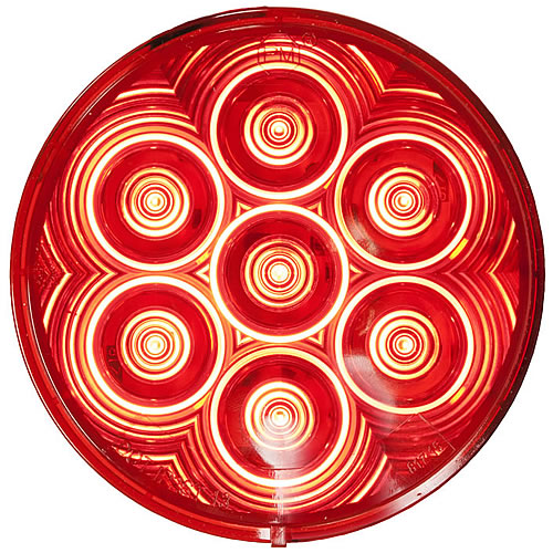 Peterson Grommet Mount Red 4in Round LED Stop, Turn, Tail Light 817R-7