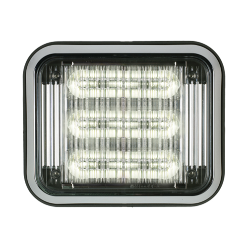 Code 3 7x9 LED PriZmII perimeter light with Bezel, clear lens and Colored REF8, White