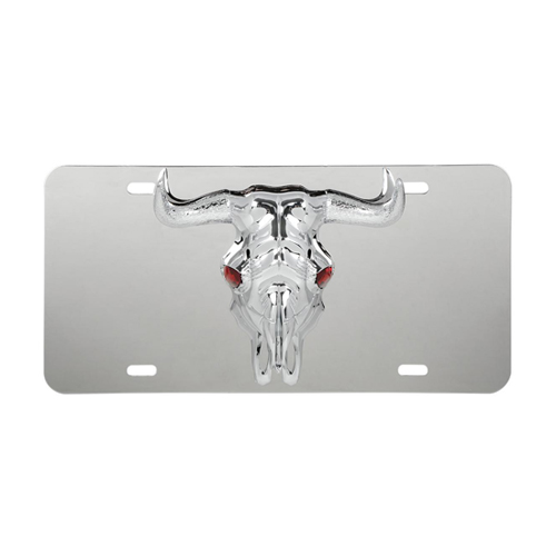 Grand General Stainless Steel License Plate With 3D Longhorn Emblem