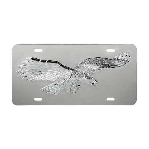 Grand General Stainless Steel License Plate With 3D Flying Eagle Emblem