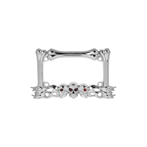 Grand General Motorcycle Skulls License Plate Frame