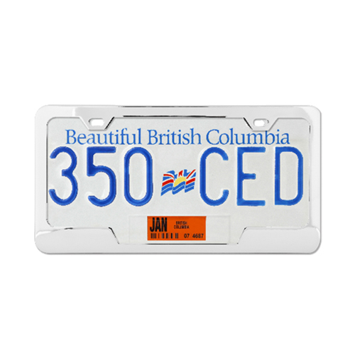 Grand General Plain 2-Hole License Plate Frames With Center Cut