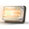 Code 3 4x6 LED PriZm II perimeter light with clear lens and colored REF12, Amber/White 4612CAW-75
