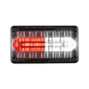Code 3 4X6 Led Prizm II Multicolor Steady Burn Perimeter Light with Bezel, Clear Lens and REF22, Red/White 4622CRWBZ
