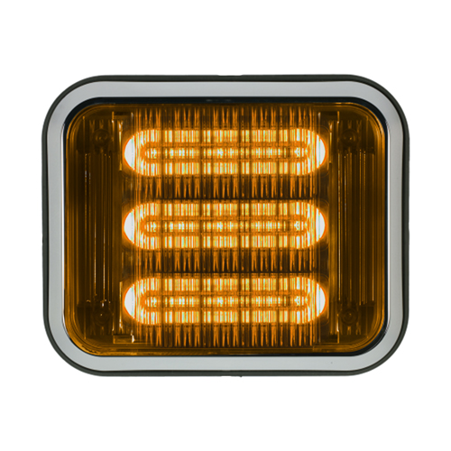 Code 3 7x9 LED PriZmII perimeter light, steady burn, with colored lens and REF8, amber