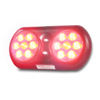 Code 3 Visor Flip light with dual PAR36 LEDs, clear lens with Red/Red LEDs - VFP36CRR