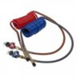 Grote Accessory Line 15' Air Coiled Set with 12" Leads And Brass Handle With Red/Blue Glad Hands - 81-0015-40HGH