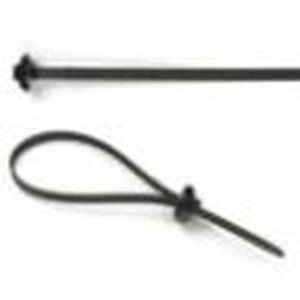 Grote Accessory Line Button Head Tie, Black, 15", 130 Lb, Pack 50 83-6052