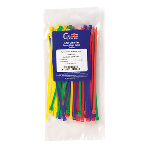 Grote Accessory Line Standard Cable Tie Assortment, Assorted Colours, 50 Pack 83-6514