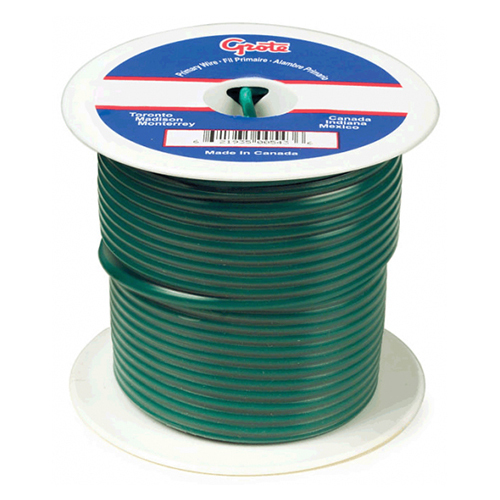 Grote Accessory Line Primary Wire, 12 Gauge, Green, 100' Spool - 87-6006