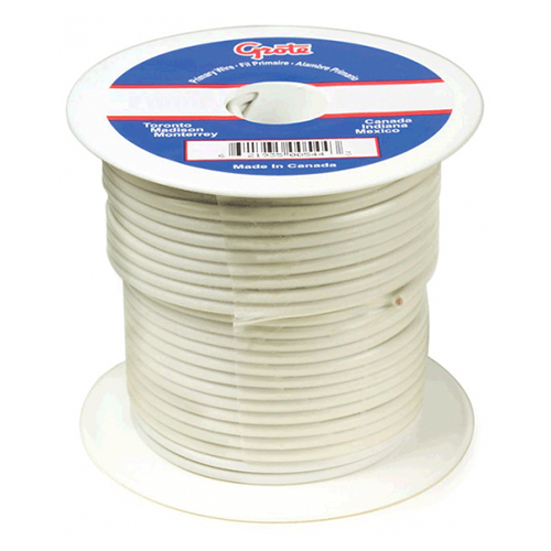 Grote Accessory Line Primary Wire, 12 Gauge, White, 100' Spool - 87-6007
