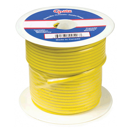 Grote Accessory Line Primary Wire, 12 Gauge, Yellow, 100' Spool - 87-6011