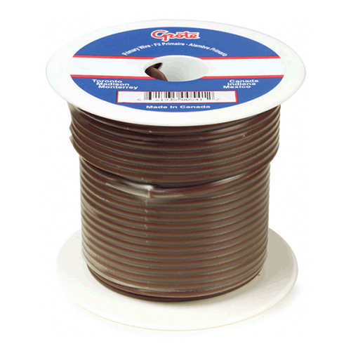 Grote Accessory Line Primary Wire, 18 Gauge, Brown, 100' Spool - 87-9001