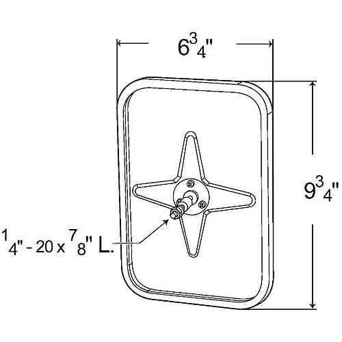 Grote Mirror, Black, Outer Protective Bumper Type - 12102