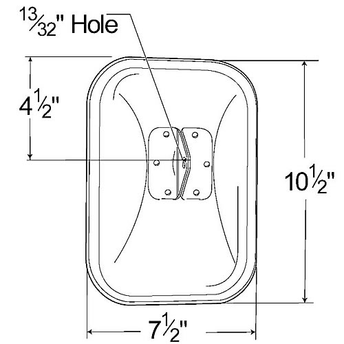 Grote Mirror, 7.5" x 10.5", Stainless Steel, Below-Eye-Level, Retail Pack - 12113-5