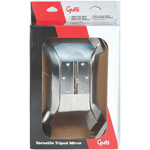 Grote Mirror, 7.5" x 10.5", Stainless Steel, Below-Eye-Level, Retail Pack - 12113-5
