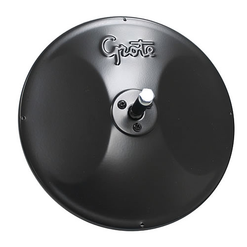 Grote Mirror, 8", Black Enamel, Round Convex with Center-Mount Ball Stud - 12182