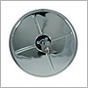 Grote Mirror, 8", Chrome, Plastic Round Convex with Center-Mnt Ball-Stud - 12983