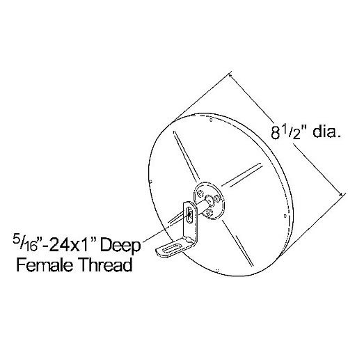 Grote Mirror, 8.5", Stainless Steel, Convex with Center Mount Ball-Stud - 16033