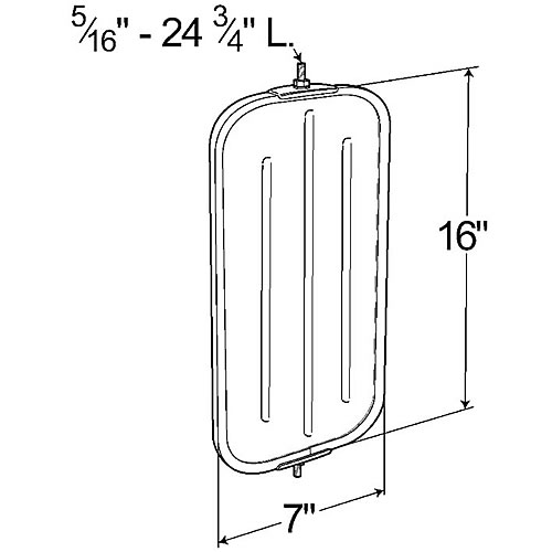 Grote Mirror, 7" x 16", White, Oem-Style Flat Ribbed Back WC - 16091
