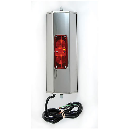 Grote Mirror, 6" X 16", Stainless Steel, West Coast with Clearance Light, Heated - 16173