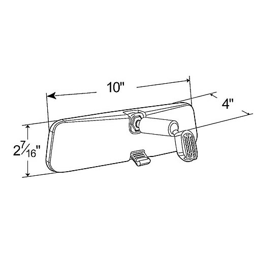 Grote Mirror, 10",Black, Inside Rear View, Retail Pack - 18302-5