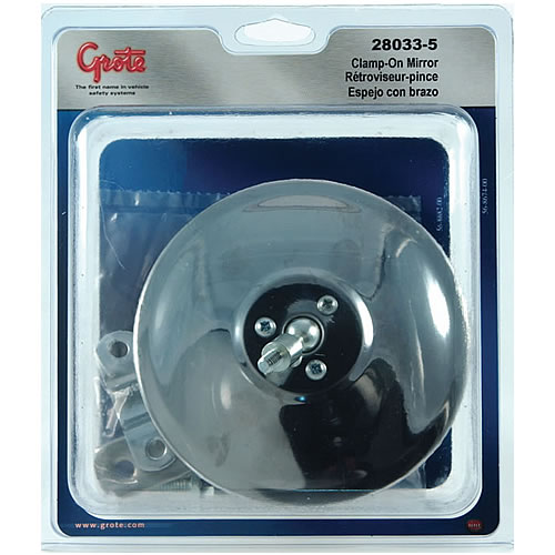 Grote Mirror, 5", SS, Round Clamp-On Stack & Spot Assy, Retail Pack - 28033-5