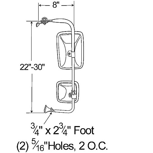 Grote Mirror, Stainless Steel, Split Assembly - 28453