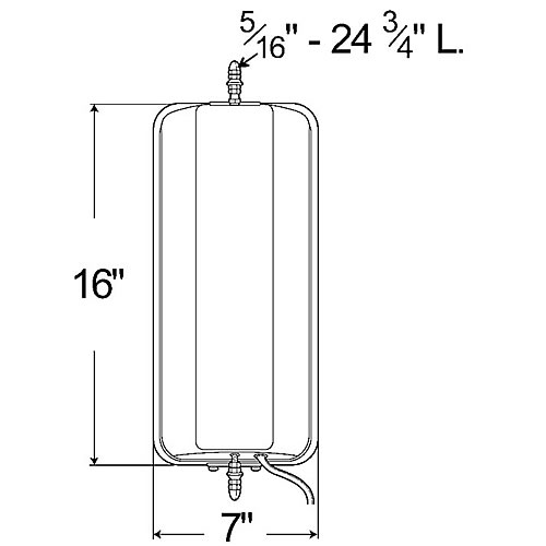Grote Mirror, 7" x 16", Stainless Steel, Remote Control Heated Assembly - 28461
