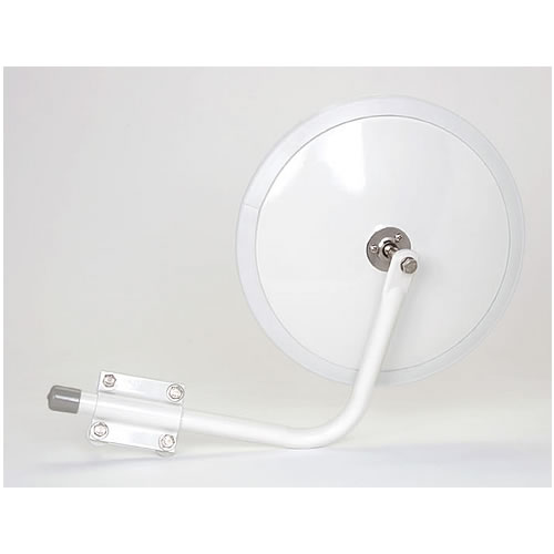 Grote Mirror, 10.5", White, Cross-Over Convex Assembly - 28491