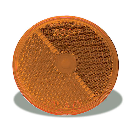 Grote Reflector, 2.5", Yellow, Round Stick-On - 40073
