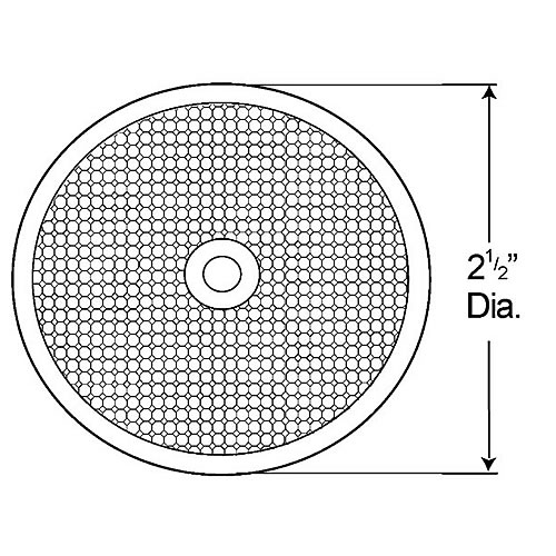 Grote Reflector, 2.5" Round, Yellow, Sealed, Center-Mount - 40093