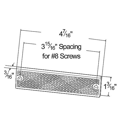 Grote Reflector, Red, Mini Stick-On Rectangular, Retail Pack - 40132-5