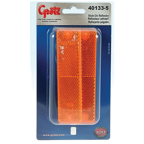 Grote Reflector, Yellow, Mini Stick-On Rectangular, Retail Pack - 40133-5