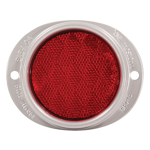 Grote Reflector, 3", Red, Steel, Lens, 2-Hole Mounting - 40192