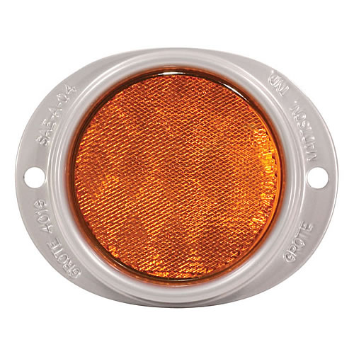 Grote Reflector, 3", Yellow, Steel, Lens, 2-Hole Mounting - 40193