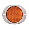Grote Reflector, 3", Yellow, Steel, Lens, 2-Hole Mounting - 40193