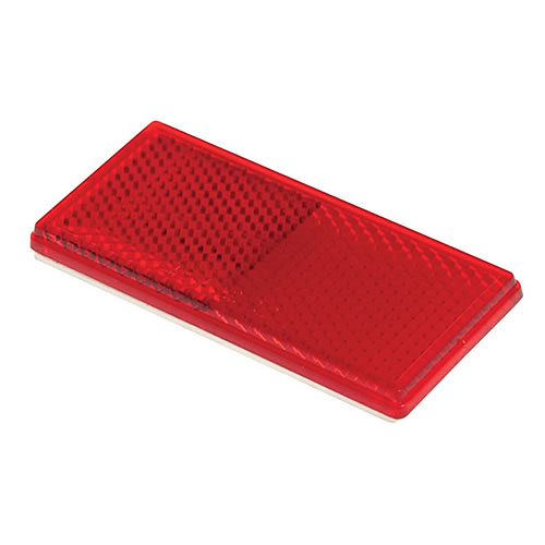 Grote Reflector, Red, Rectangular, Stick-On - 40302