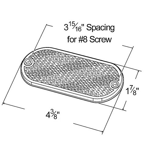 Grote Reflector, Yellow, Oval Screw Mountable - 41043