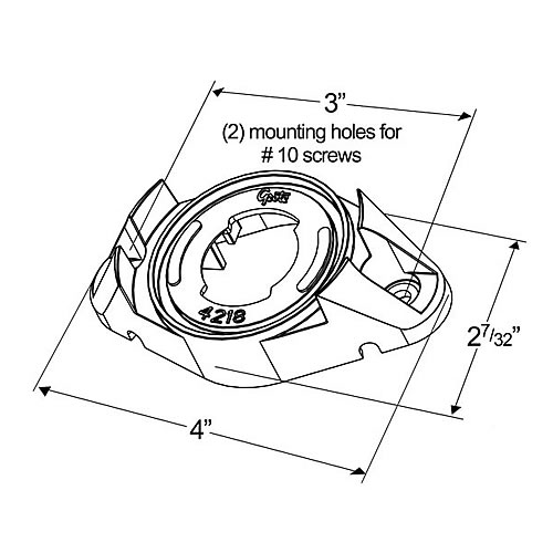 Grote Bracket, Gray, Plastic Mounting Bracket for 2" & 2-1/2" Lamps with Eyelets - 42180