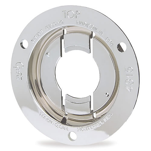 Grote Bracket, 2", Chrome Polycarbonate, Theft-Resistant Flng for 2" Lamps - 43153