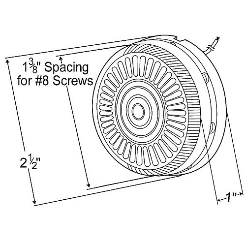Grote Clearance/Marker Lamp, Yellow, Round Surface-Mount, Single Bulb, Retail Pack - 45413-5