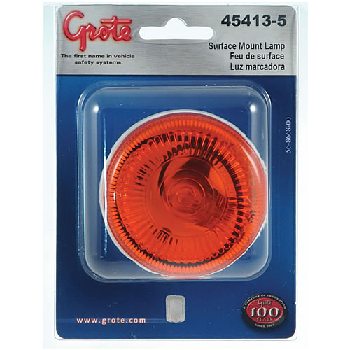 Grote Clearance/Marker Lamp, Yellow, Round Surface-Mount, Single Bulb, Retail Pack - 45413-5