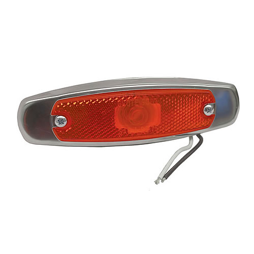 Grote Clearance/Marker Lamp, Red, Low Profile Lamp with Bezel - 45662