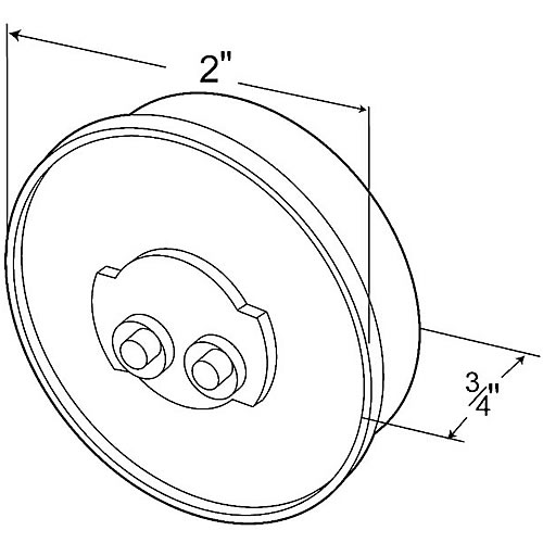 Grote Clearance/Marker Lamp, 2" Diameter, Yellow, Sealed with Optic Lens, Retail Pack - 45823-5