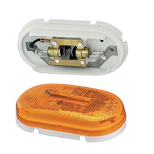 Grote Clearance/Marker Lamp, Yellow, 2-Bulb Oval, with CL "A" Reflector - 45933