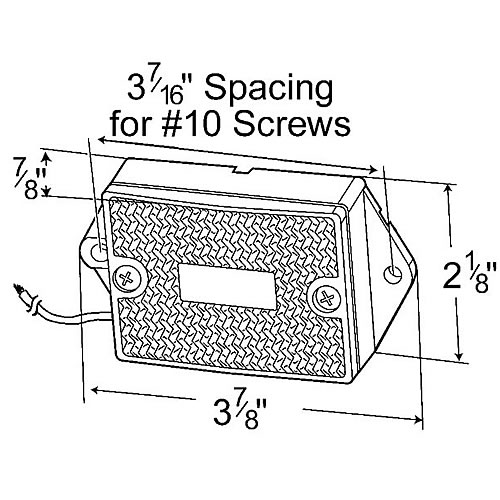 Grote Clearance/Marker Lamp, Yellow, Rectangular, Single Bulb w/Built In Reflector - 46393