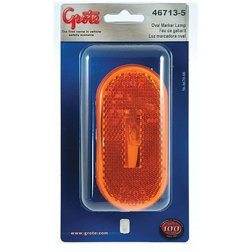 Grote Clearance/Marker Lamp, Yellow, Single Bulb Oval with Class "A" Reflector, Retail Pack - 46713-5