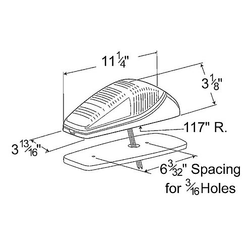 Grote Clearance/Marker Lamp, Amber, Oem-Style Chrome Aerodynamic - 46823