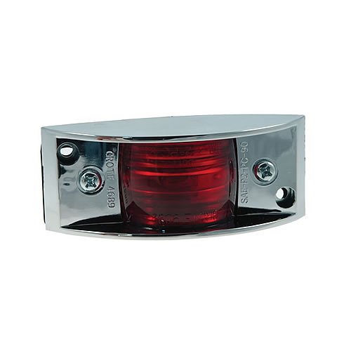 Grote Clearance/Marker Lamp, Red, Chrome Armored - 46892